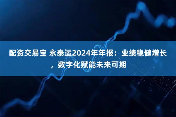 配资交易宝 永泰运2024年年报：业绩稳健增长，数字化赋能未来可期